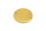 Gold Round Charm, 4 Gold Plated Brass Round Charms With 2 Holes, Blanks (18x0.80mm) M02676