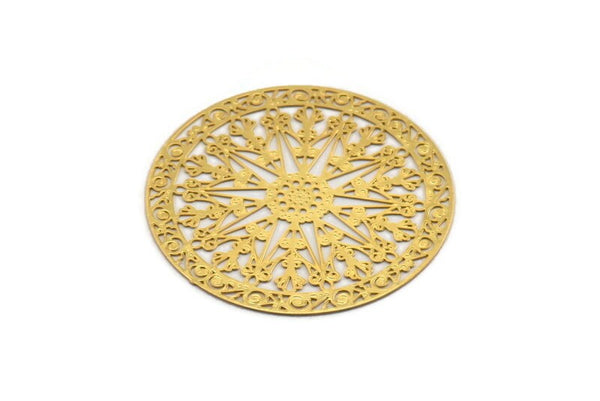 Gold Circle Charm, 2 Gold Plated Brass Circle Charms, Earrings, Findings (35x0.30mm) D1421
