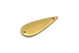 Gold Drop Charm, 4 Gold Plated Brass Drop Charms With 2 Holes, Connectors, Findings (22x8x1mm) D1244