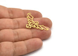Brass Eagle Charm, 12 Raw Brass Eagle Shaped Charms With 2 Loops, Bird Charms, Necklace Charms, Connector Charms (22x38x0.60mm) A6619