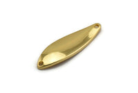 Gold Irregular Charm, 2 Gold Plated Brass Marquise Connectors With 2 Hole, Findings (36x10.5x1.5mm) D1174