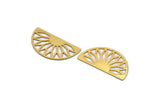 Gold Semi Circle, 10 Gold Plated Brass Semi Circle Charms, Earrings, Findings (19x10x0.30mm) F116