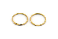 For Wire Wrapped Rings - 8 Gold Plated Brass Adjustable Thinny Ring Blanks For Wire Wrapped Rings, Findings (18mm) Brs 498 A0362