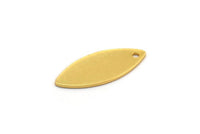 Gold Marquise Charm, 10 Gold Plated Brass Marquise Charms With 1 Hole, Earrings, Pendants (18x7x0.60mm) D1148