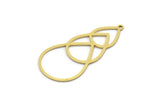 Brass Drop Charm, 12 Raw Brass Drop Shaped Charms With 1 Loop, Findings (39x19x0.60mm) SMP0144 A5756