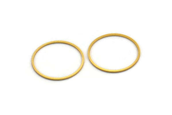 33mm Circle Connectors - 6 Gold Plated Brass Circle Connectors (33x1.2x1mm) A6160