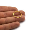 23mm Circle Connector, 12 Gold Plated Brass Circle Connectors (23x1.3x1mm) A3782