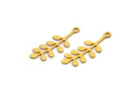 Gold Leaf Charm, 12 Gold Plated Brass Leaf Charms With 1 Loop, Charm Pendants (24x9x0.60mm) A3298 H1039