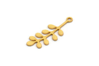 Gold Leaf Charm, 12 Gold Plated Brass Leaf Charms With 1 Loop, Charm Pendants (24x9x0.60mm) A3298 H1039