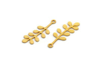 Gold Leaf Charm, 12 Gold Plated Brass Leaf Charms With 1 Loop, Charm Pendants (24x9x0.60mm) A3298 H1039