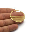 Brass Round Charm, 2 Raw Brass Round Shaped Charms With 1 Loop, Charm Pendants, Findings (42x40x0.60mm) A6733