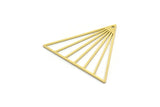 Brass Triangle Charm, 4 Raw Brass Triangle Shaped Charms With 1 Hole (29x34x0.60mm) A6765