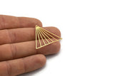 Brass Triangle Charm, 4 Raw Brass Triangle Shaped Charms With 1 Hole (29x34x0.60mm) A6765
