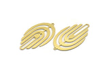 Brass Fringed Charm, 4 Raw Brass Fringe Shaped Charms With 1 Loop (43.5x24x0.60mm) A6726