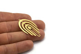 Brass Fringed Charm, 4 Raw Brass Fringe Shaped Charms With 1 Loop (43.5x24x0.60mm) A6726