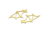 Brass Wing Charm, 8 Raw Brass Bat Wing Charms With 1 Loop, Charm Pendants (35x19.5x0.60mm) A6762