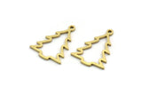 Brass Tree Charm, 24 Raw Brass Tree Charms With 1 Loop, Pendant, Findings (17x13x0.80mm) A6800