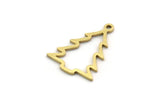 Brass Tree Charm, 24 Raw Brass Tree Charms With 1 Loop, Pendant, Findings (17x13x0.80mm) A6800