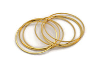 55mm Circle Connectors - 4 Gold Plated Brass Circle Connectors (55x1x1mm) BS 1106