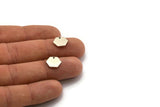 Silver Hexagon Charm, 12 Antique Silver Plated Brass Hexagon Stamping Blanks With 1 Hole, (10x1mm) D0737