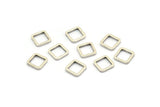 Silver Square Connector, 24 Tiny Antique Silver Plated Brass Square Connectors (6x0.90mm) Bs-1114