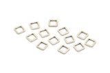 Silver Square Connector, 24 Tiny Antique Silver Plated Brass Square Connectors (6x0.90mm) Bs-1114