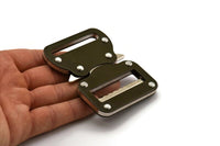 Iron Belt Buckle, Iron Adjustable Military Belt Buckle, Khaki Belt And Bag Buckle, Locked Buckle, Lanyard Buckle, Findings (82x63x7mm) B42