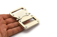 Iron Belt Buckle, Iron Adjustable Military Belt Buckle, White Belt And Bag Buckle, Locked Buckle, Lanyard Buckle, Findings (82x63x7mm) B41