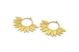 Brass Flower Charm, 4 Raw Brass Flower Shaped Charms With 1 Loop, Findings (30x40x0.60mm) SMP0150 A2249
