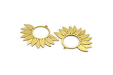 Brass Flower Charm, 4 Raw Brass Flower Shaped Charms With 1 Loop, Findings (30x40x0.60mm) SMP0150 A2249