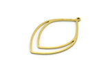 Brass Drop Charm, 2 Raw Brass Drop Shaped Charms With 1 Loop, Findings (36x23x0.80mm) SMP0151 A6892