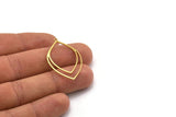 Brass Drop Charm, 2 Raw Brass Drop Shaped Charms With 1 Loop, Findings (36x23x0.80mm) SMP0151 A6892