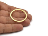35mm Circle Earring, 4 Raw Brass Circle Stud Earrings (35x2x1mm) A5700 A3551