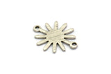 Gümüş Güneş Charm, 2 Döngülü 12 Dokulu Antik Gümüş Kaplama Pirinç Güneş Bağlantı Parçası, Bulgular (19x15x0,80 mm) M01303
