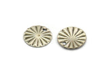 Silver Circle Charm, 24 Antique Silver Plated Brass Round Shaped Charms With 1 Hole, Findings (12x1mm) A2559