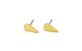 Brass Drop Earring, 10 Raw Brass Drop Shaped Stud Earrings (10x5x0.80mm) A3570