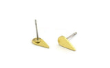 Brass Drop Earring, 10 Raw Brass Drop Shaped Stud Earrings (10x5x0.80mm) A3570