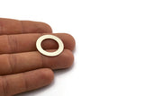 Silver Circle Connectors, 6 Antique Silver Plated Brass Circle Connector Rings (24x4x0.4mm) A0946