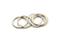 23mm Circle Connector, 12 Antique Silver Plated Brass Circle Connectors (23x1.2x0.80mm) A3956
