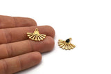 Gold Sun Charm, 2 Gold Plated Brass Drop Charms With 1 Loop, Earrings (22x19mm) N1114