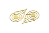 Brass Diamond Charm, 10 Raw Brass Diamond Shaped Charms With 1 Loop, Round Charms, Findings (43x24x0.60mm) SMP0021