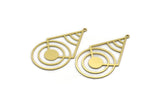 Brass Diamond Charm, 10 Raw Brass Diamond Shaped Charms With 1 Loop, Round Charms, Findings (43x24x0.60mm) SMP0021