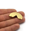 Semi Circle Charm, 4 Raw Brass Half Moon Charms With 3 Holes, Necklace Findings, Connectors (20x36x0.60mm) SMP0022