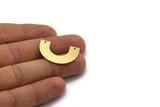 Brass Charm, 6 Raw Brass, Brass Pendants, Charm Pendants, U Shaped Charms, Brass U Shaped Charms With 2 Holes (30x7x0.80mm) SMP0067