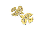 Brass Bird Charm, 4 Raw Brass Bird Shaped Charms With 1 Loop, Leaf Charms (37x35x0.60mm) SMP0071 A3942