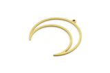 Brass Moon Charm, 24 Raw Brass Crescent Moon Charms With 1 Loop (30x10x0.80mm) SMP0072 A6282
