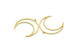 Brass Moon Charm, 24 Raw Brass Crescent Moon Charms With 1 Loop (30x10x0.80mm) SMP0072 A6282