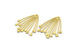 Brass Fringed Charm, 4 Raw Brass Fringe Shaped Charms With 1 Hole (42x33x0.80mm) SMP0122 A3987