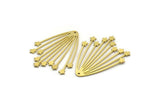 Brass Fringed Charm, 4 Raw Brass Fringe Shaped Charms With 1 Hole (42x33x0.80mm) SMP0122 A3987