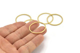 28mm Circle Connector, 12 Raw Brass Circle Connectors (28x1.3x1mm) A3783